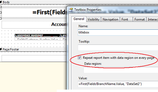 Ersatz Page Header information in Report Body, using repeat on page