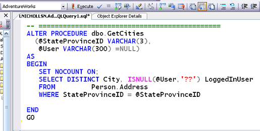 Stored procedure receives the identity value